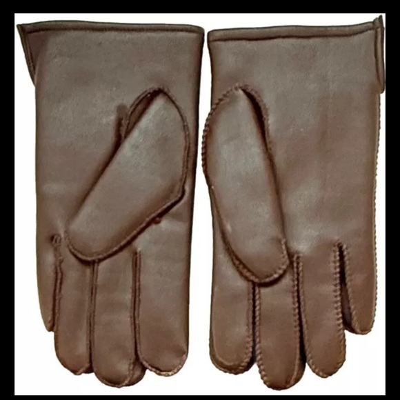Avon Women’s Vintage Dark Brown Winter Gloves w/Stitching Design Thermal Lining - Picture 4 of 10